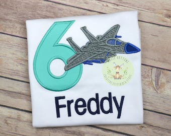 Boys Fighter Jet Birthday Shirt, Custom Name, Airshow Pilot Apparel