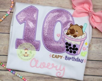 Capybara Boba Birthday Shirt,  Capi Birthday, Capybara Birthday Shirt.