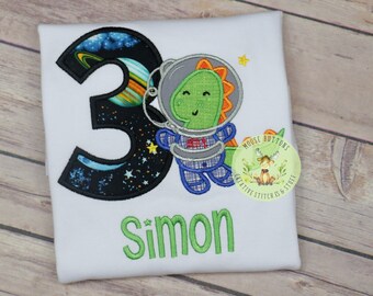 Astronaut Birthday Dinosaur Shirt, Astronaut Birthday, Astronaut Birthday Shirt, Dinosaur Birthday Shirt, Astronaut Party, Space Birthday