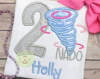 Tornado Birthday Shirt, Twonado Birthday, Girls Birthday, 2 Nado birthday, Storm Birthday Shirt, Threenado Birthday.