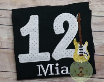 Rockstar Birthday Shirt, Music Birthday, Electric Guitar, Guitar Birthday Shirt, Music Birthday, Rock On Birthday Shirt.