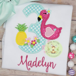 Girls Flamingo Birthday Shirt, Flamingo pineapple Birthday, Flamingo Party, Flamingo Birthday Shirt, First Birthday, Pineapple Birthday.