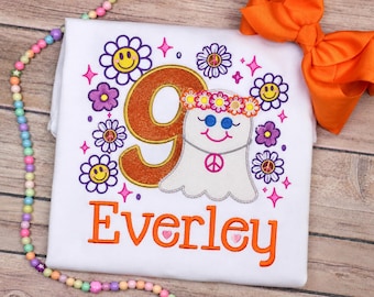 Groovy Hippie Ghost Birthday, Peace Love Birthday, Retro Flower Power Birthday, 70s Boho Peace Sign, Love Peace.