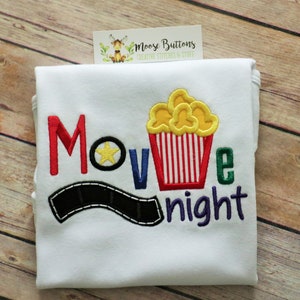 Movie Night Birthday, Movie Night Shirt, Movie Shirt, 1st Movie Night Shirt, Pop Corn Shirt, Movie Birthday, Backyard Movie Night, Movie Top