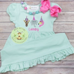 Party Animal birthday dress, Girls Birthday, Animal birthday, Zoo Animal Birthday Shirt, Giraffe Birthday, Safari Birthday, Animal Cracker.