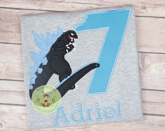 Boy Godzilla Birthday Shirt, Godzilla Birthday, Godzilla Party, Boys Birthday Shirt.