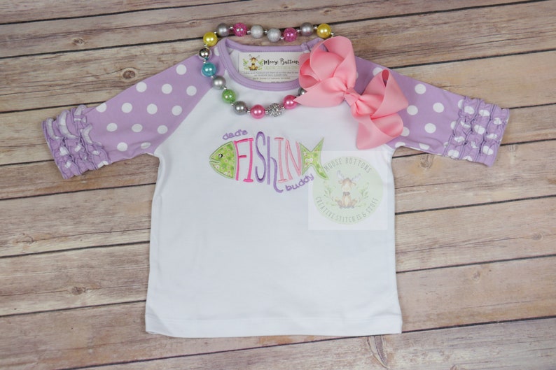 Daddys Little Fishing Buddy Girls Fishing Shirt Fathers Day Etsy