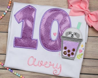 Boba Birthday Shirt,  Sloth Birthday, Sloth Birthday Shirt, Sloth Boba Part.