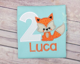 Boys fox shirt, boys birthday fox shirt, woodland shirt, boys woodland shirt, little fox shirt, boys birthday outfit, boys birthday shirt.