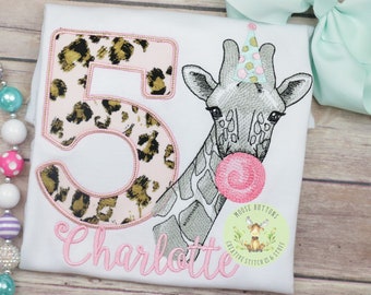 Party Animal birthday shirt, Girls Birthday, Animal birthday, Zoo Animal Birthday Shirt, Giraffe Birthday, Bubblegum Birthday.