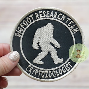 Bigfoot Research Team Iron On Patch, Big Foot  Patch, Big Foot Camping Patch, Cryptozoologist Patch, Funny Patch.