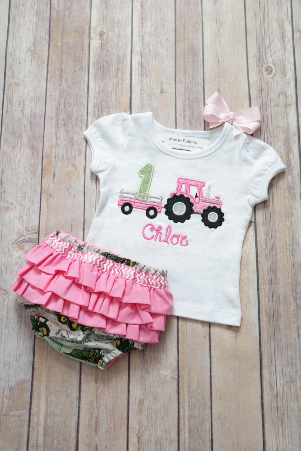 Tractor Birthday Outfit Girls 1st Birthday Outfit Girls Etsy