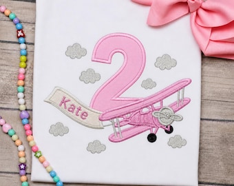 Girls airplane Birthday Shirt, airplane birthday, Girls adventure Birthday, Girls Birthday, Girls pilot birthday.