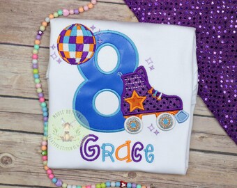 Rollerskate Birthday Shirt, Roller Ring birthday shirt, Disco Skate Girls Birthday, Roller Disco birthday, Roller Darby Birthday Shirt.