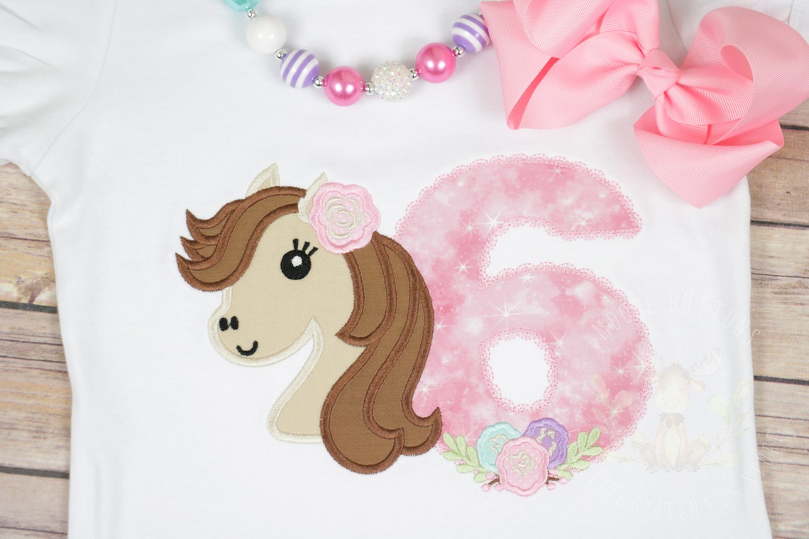 Girls Birthday Shirt Horse Shirt Horse Birthday Shirt Etsy