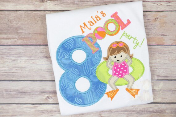 Girls Summer birthday Shirt, Pool Party Outfit, Girls Beach Shirt, Beach Day Outfit, First Beach Trip, Girls Pool Party Shirt, pool birthday