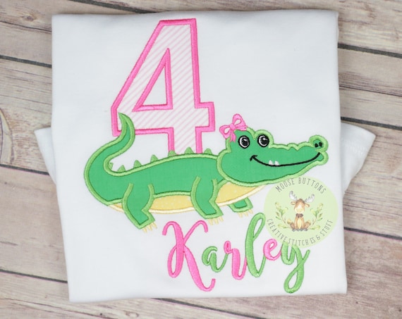Girls Alligator Birthday Shirt, Alligator Shirt, 1st Birthday Alligator Shirt, Gator Birthday, Alligator Party, Gator Girl Shirt, Gator Top.