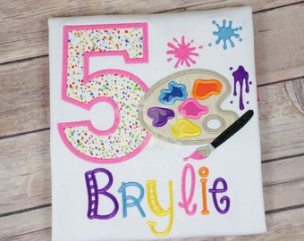 Paint Party Girls Shirt, art birthday shirt, painting birthday shirt, art birthday, paint palette shirt, artist birthday shirt, Paint party