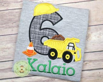 Boys Construction Birthday,  Construction Birthday, Build Birthday Shirt, Build Birthday, Road Construction Shirt, Dump Truck Shirt.