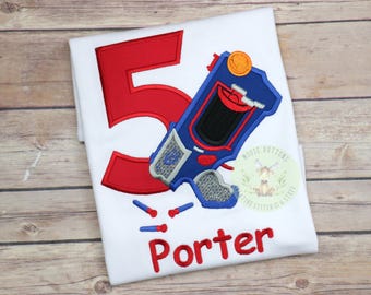 Boys Toy Gun Birthday Shirt, Dart Gun Birthday Shirt, Dart Gun Birthday Party, Toy Gun Shirt, Gun Birthday Shirt, Play Gun Shirt, Dart Gun.
