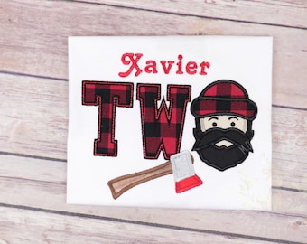 Lumberjack birthday shirt, 2nd Lumberjack birthday, Flannel Birthday, Plaid birthday, Lumberjack party, Camping Birthday, Lumberjack outfit.