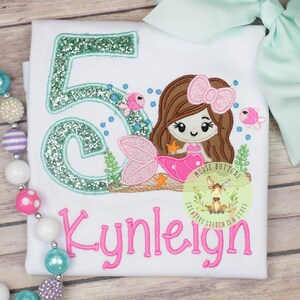 Girls Mermaid Birthday Shirt, Mermaid Birthday, Mermaid Shirt, Mermaid Party, Girls Mermaid Party.