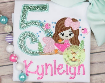 Girls Mermaid Birthday Shirt, Mermaid Birthday, Mermaid Shirt, Mermaid Party, Girls Mermaid Party.