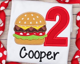 Boys Cheeseburger birthday shirt, Boys Birthday, Hamburger birthday, Burger Birthday Shirt,  BBQ Birthday, BBQ Birthday Shirt.