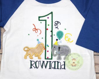 Boy Party Animal birthday shirt, Boys Birthday, Lion birthday, Zoo Animal Birthday Shirt, Elephant Birthday, Party Elephant Shirt.