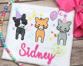 Kitten birthday shirt, Girls Birthday, Kitty birthday, Cat Birthday Shirt, Kitten Birthday, Party Cat Birthday.