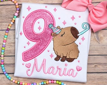 Capybara Birthday Shirt,  Capi Birthday, Capybara Party Animal, Girls 5th Birthday