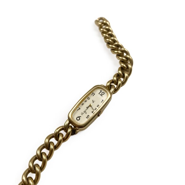 Agnes B Vintage Gold Chain Watch Made in Japan 90s