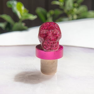 Pink Wine Stopper - Skull