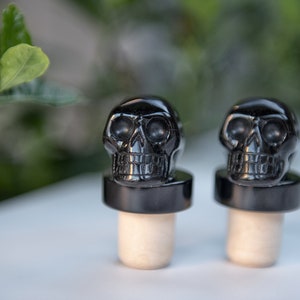 Black Skull Wine Stopper