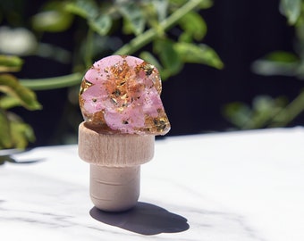 Floral Skull Bottle Stoppers