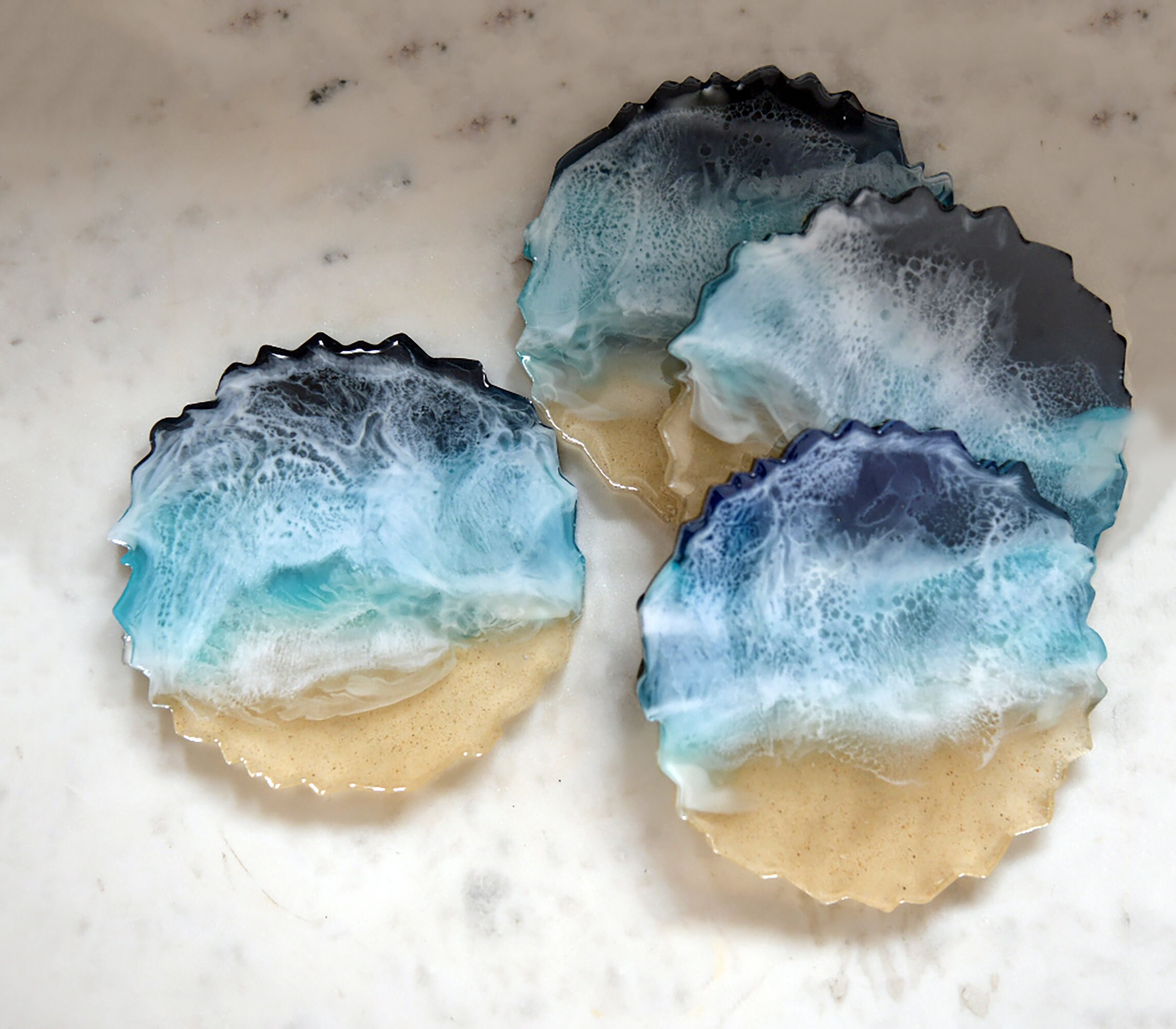 Customizable Ocean Resin Coasters Etsy