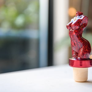 Valentines Day Naked Woman Red Wine Stoppers