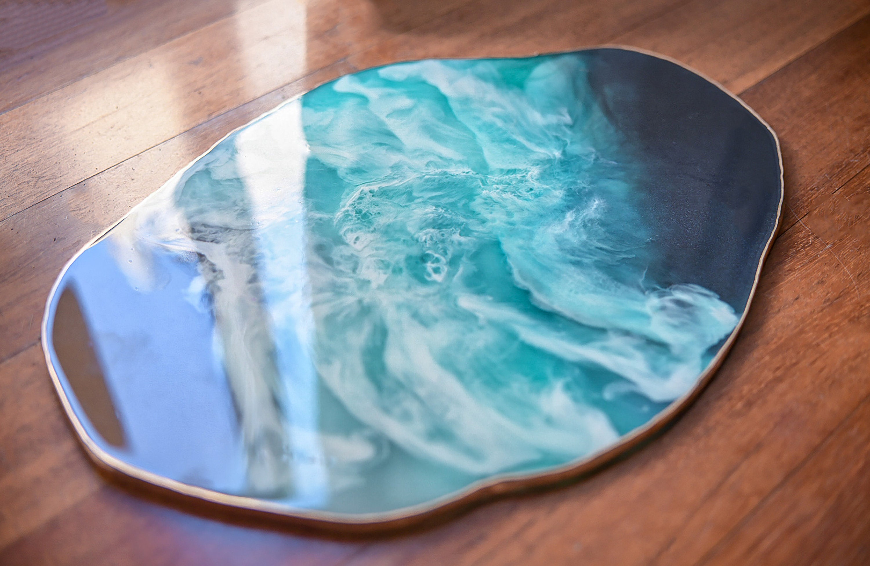 Ocean Inspired Resin Decorative Tray Etsy
