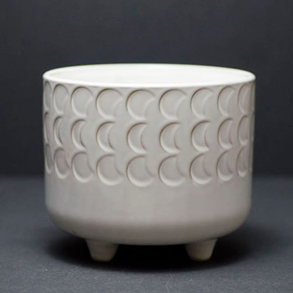 Jardinière en céramique phase de lune - Pot de fleurs sur pied, décoration d'intérieur
