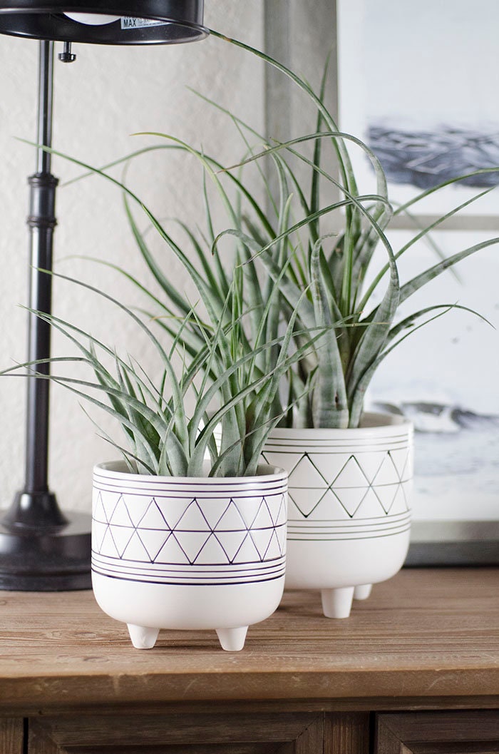 Geometric Footed Planter - Ceramic | Plant Pot, With Feet, Legs, Bohe…