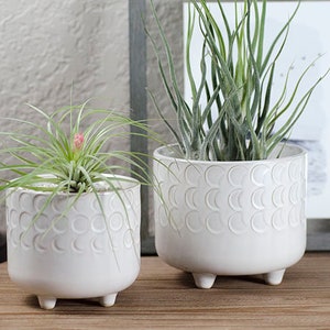 Footed Moon Phase Planter Ceramic Plant Pot, Footed/Legs, Moon Constellation Space Inspired, Tillandsia, Air Plants, Indoor House Plant image 2