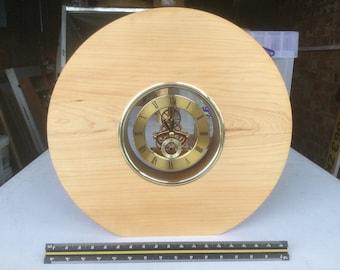 Large Maple Mantle Clock with Skeleton Movement