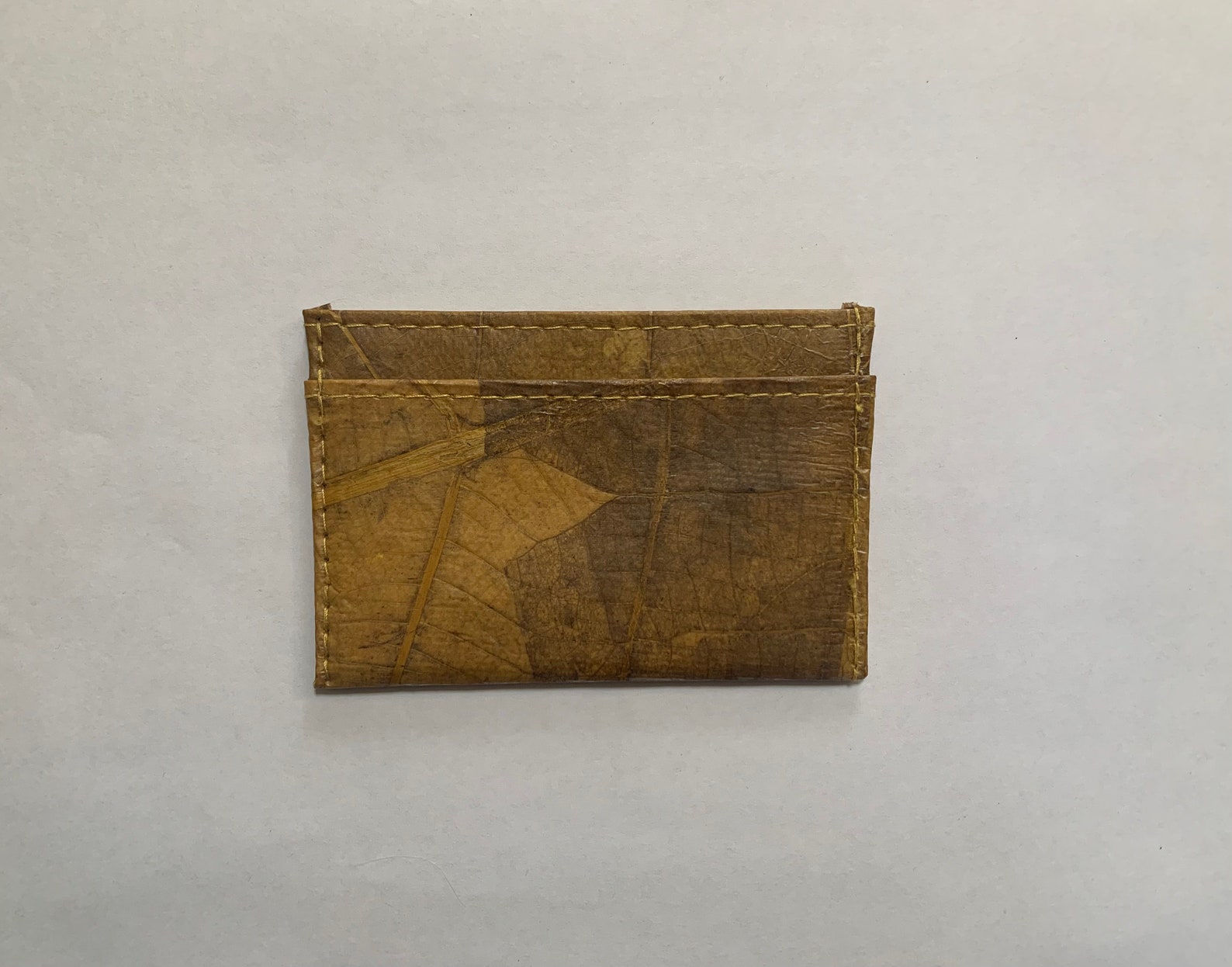 Leaf Leather Slim Wallet Card Holder Handmade Animal Friendly Vegan ...