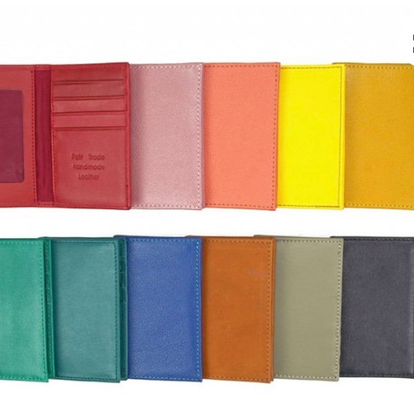 Fair Trade Signature Bifold Leather Wallet | Green | Beige | Blue | Brown | Handmade in Ecuador |
