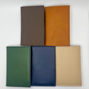 Billetera plegable de cuero con firma de comercio justo / Verde / Beige / Azul / Marrón / Hecha a mano en Ecuador / Suave / Delgada /