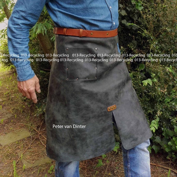 Professional  Blacksmith Leather Apron_Professional Smid Lederen Schort_Half Apron Welding _Burning_Iron Atelier_BBQ_Smids_Lasschort_Barbers