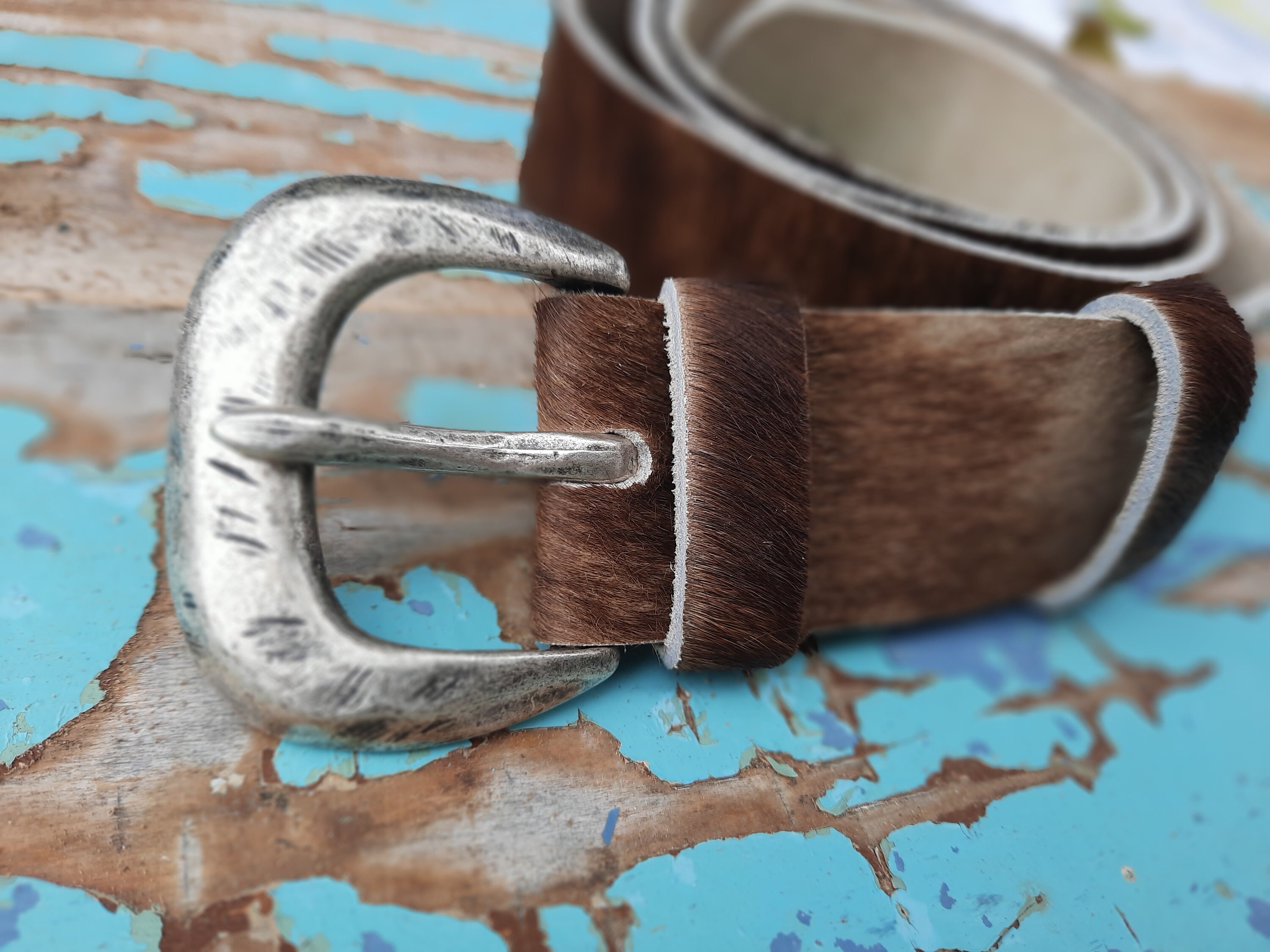 Belt Leather Cow Hair Leather _ Unisex 38mm - Etsy