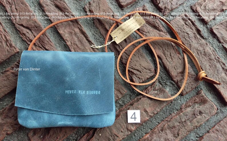 Leather Bag Small / Party-Bag _ Blue Jeans Blue afbeelding 5