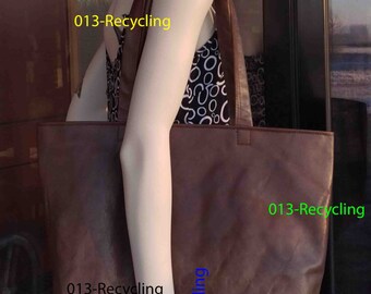 Basic Tote/Basis Tote recycled Leather/Leer_02_type middle Braun Vintage  / midden Bruin Vintage