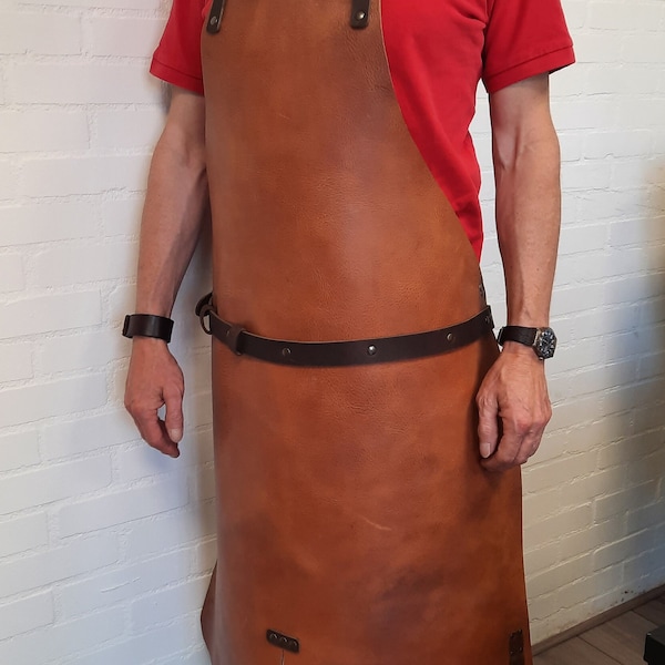 Custom Heavy Duty Big Professional  Blacksmith Leather Apron_Profess.Smid schort_Full Apron Welding _Burning_Iron Smids_Lasschort